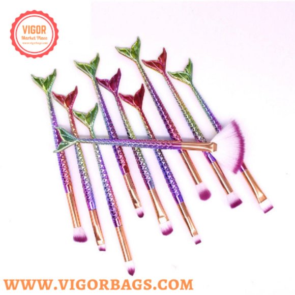 Candy Color Makeup Brushes Tool Set & Cosmetic Concealer Fish Tail Make Up Brush - Picture 11 of 12